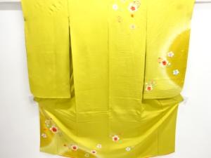 アンティーク　桜模様刺繍子供着物(重ね衿付き)